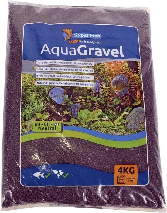 SuperFish aquariumgrind zwart 4 kg