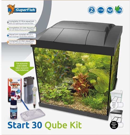 SuperFish Qube Kit start 30 zwart 22 L